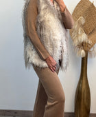 Veste sans manches fausse fourrure