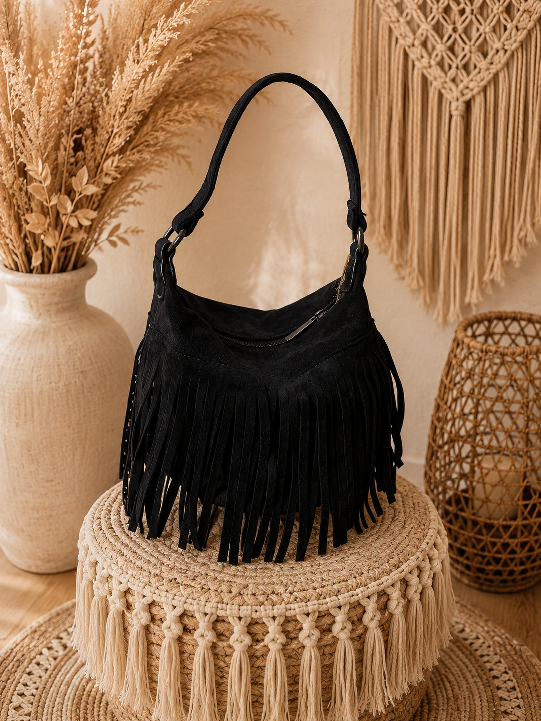 Sac boule bohème noir