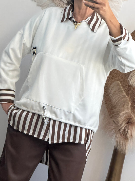 Sweat-shirt blanc Mael