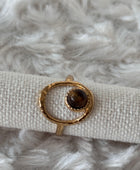 Bague ajustable ovale avec pierre naturelle