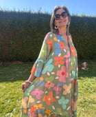 Robe kaki Floral multicolore