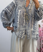 Blouse voile de coton bleue