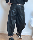 Pantalon barrel similicuir noir TU 38/46