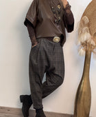 Pantalon saroual à carreaux