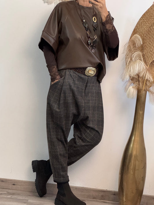 Pantalon saroual à carreaux