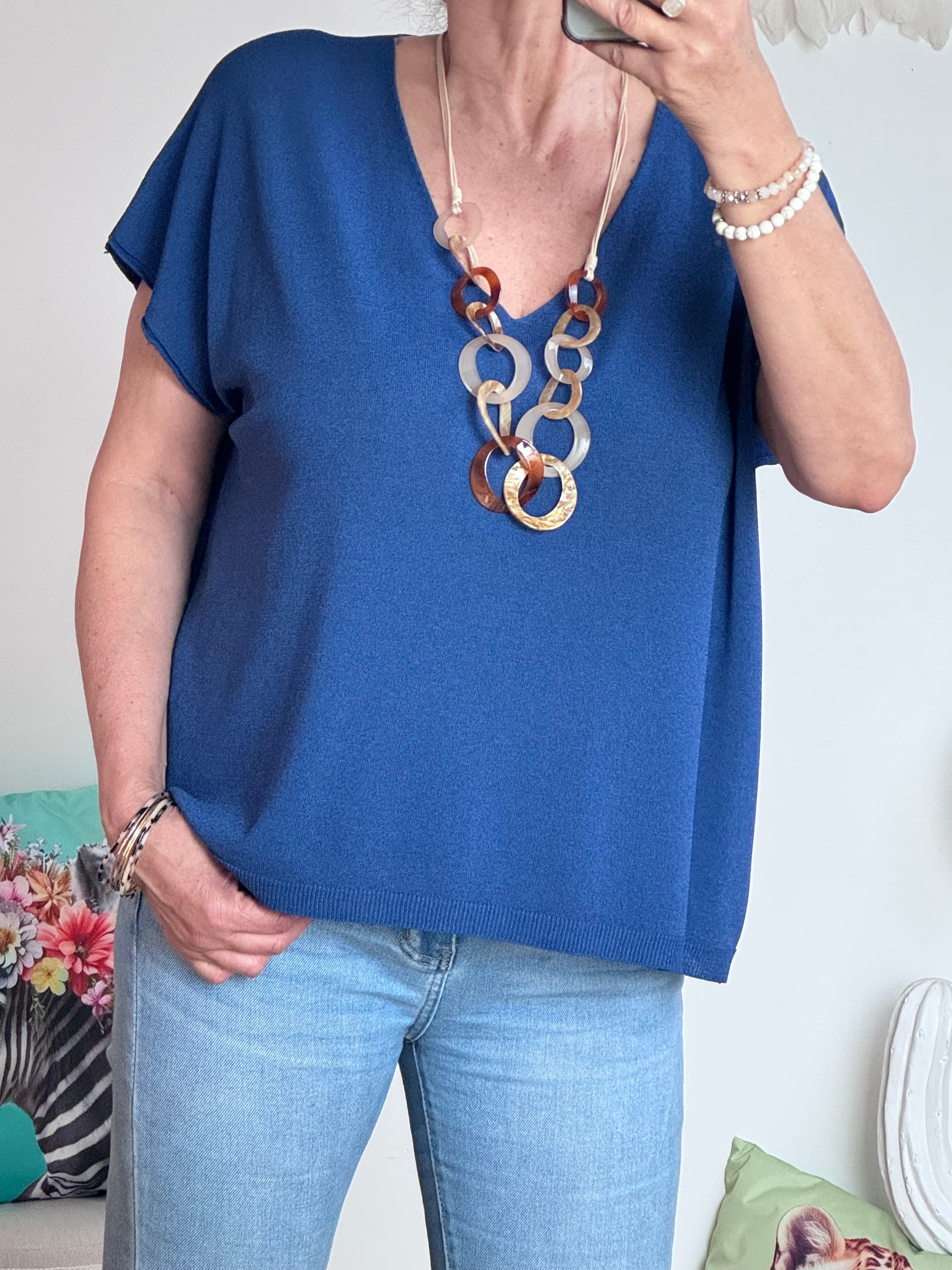 Teeshirt maille fine marine TU 36/46