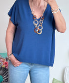 Teeshirt maille fine marine TU 36/46