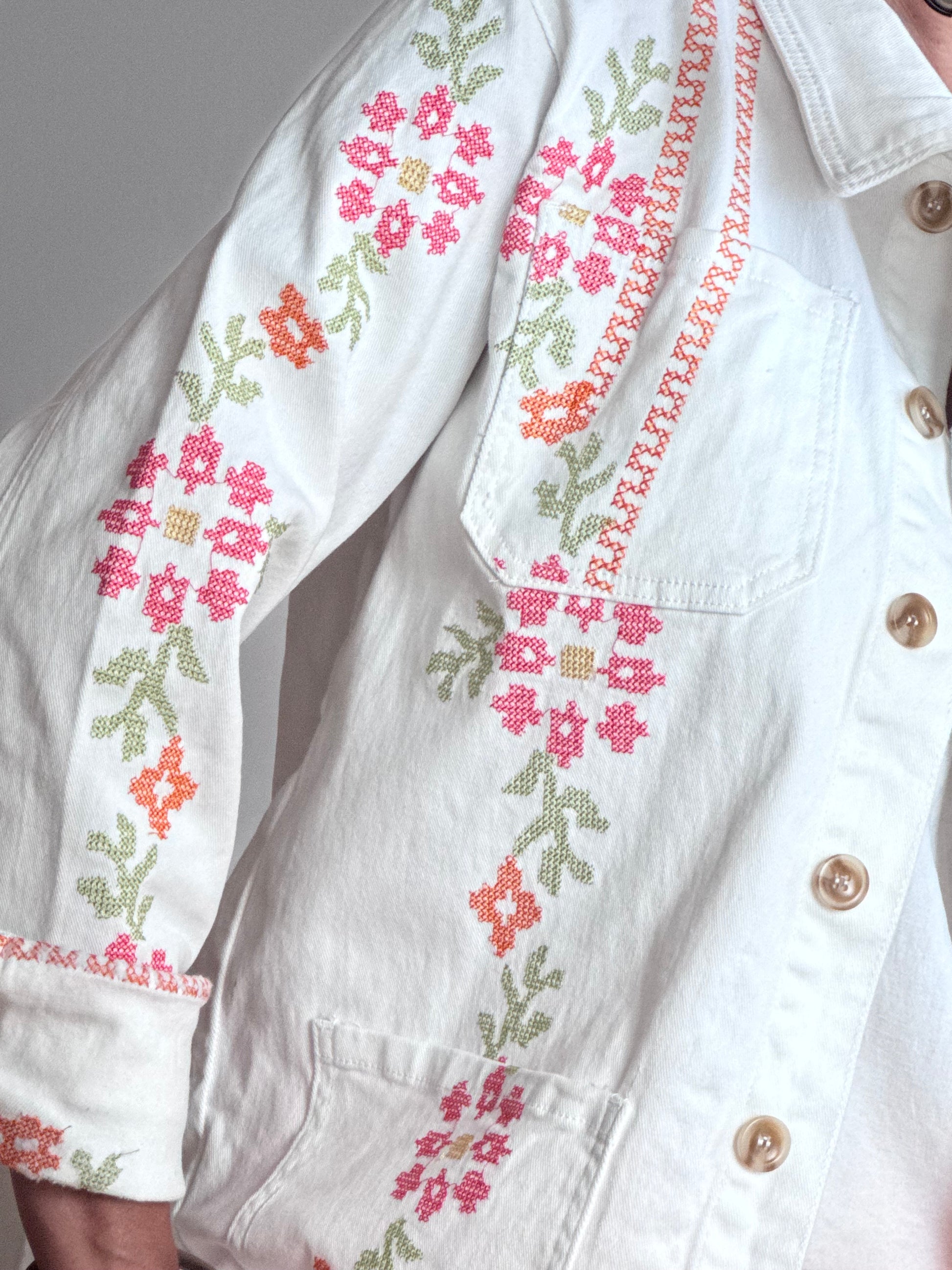 Veste jeans brodée du S au XL