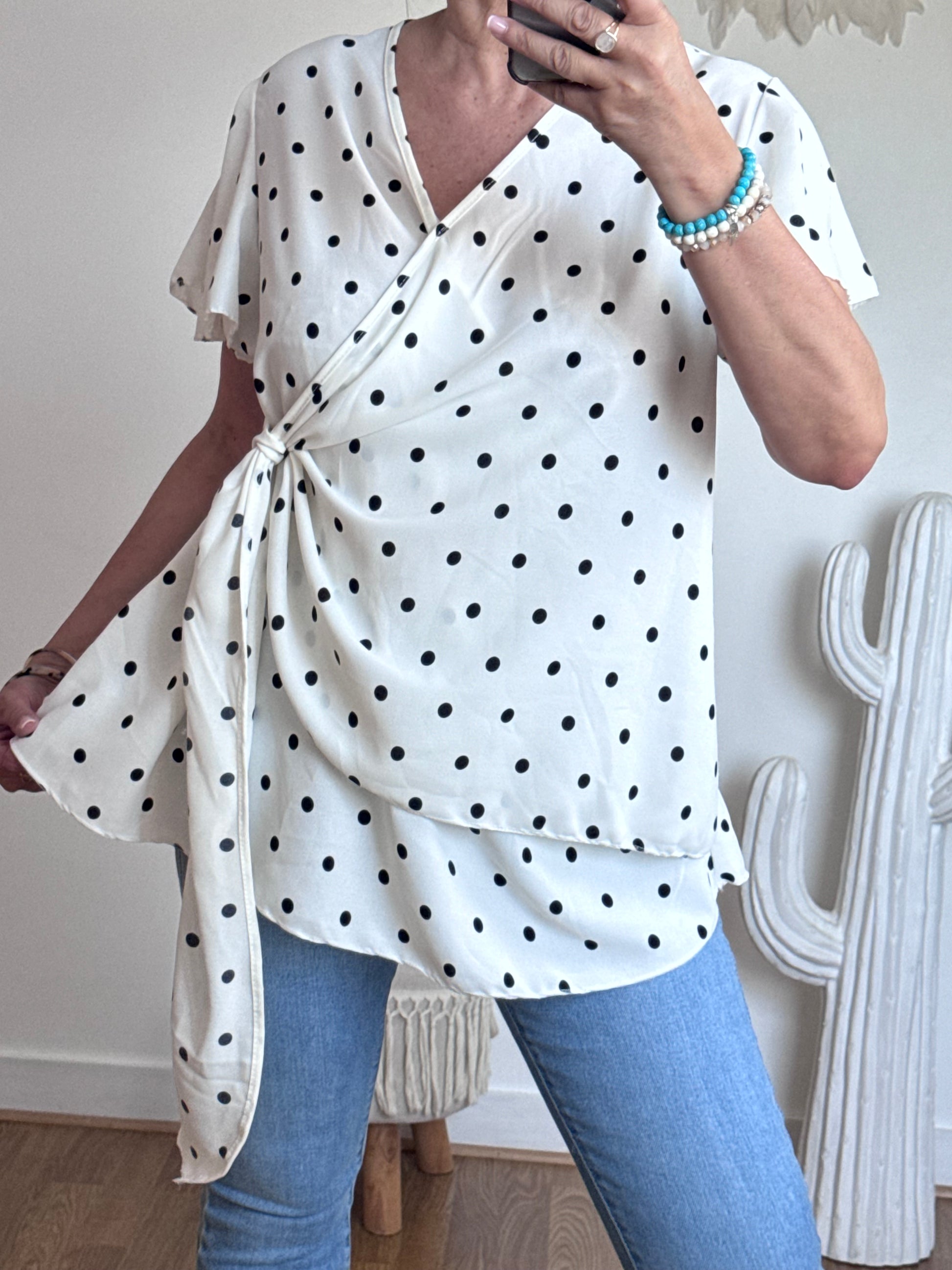 Blouse pois blanche TU 44/50