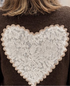 Pull cœur marron