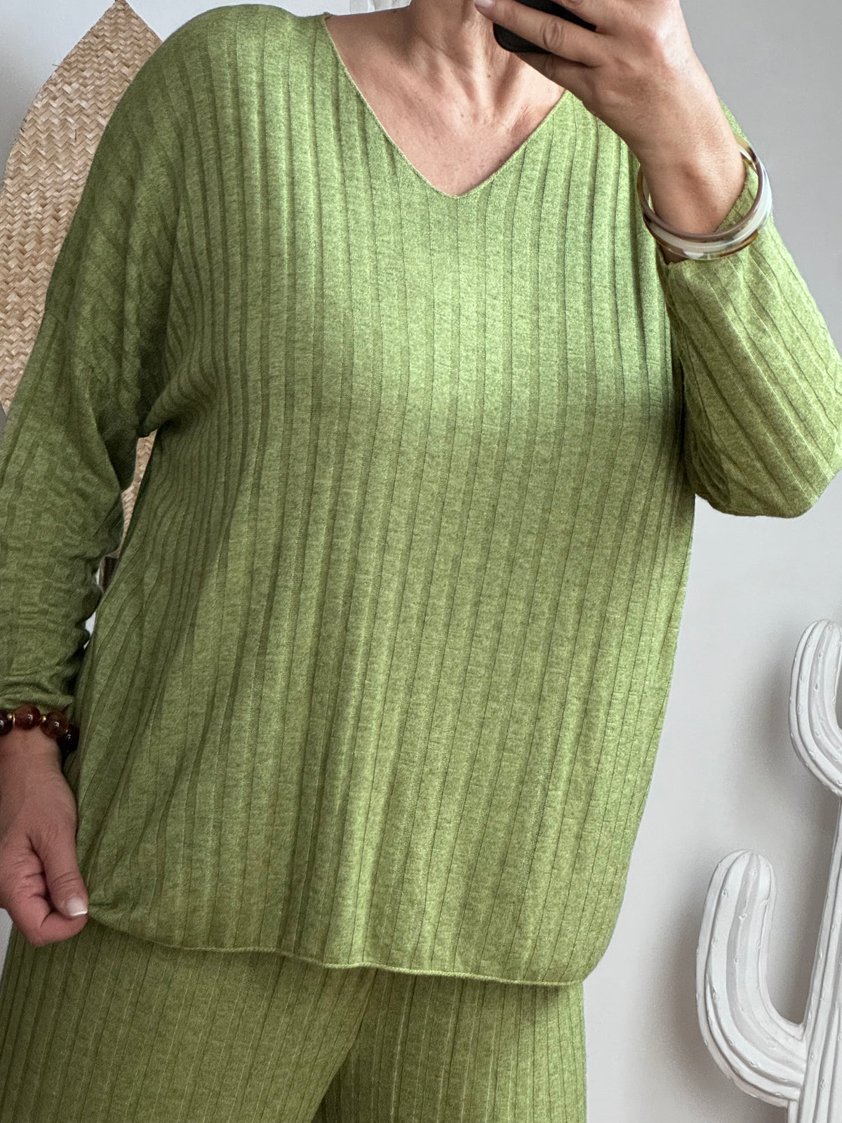 Ensemble cocooning vert pistache