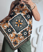 Top foulard kaki