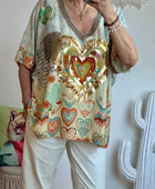 Haut oversize cœurs