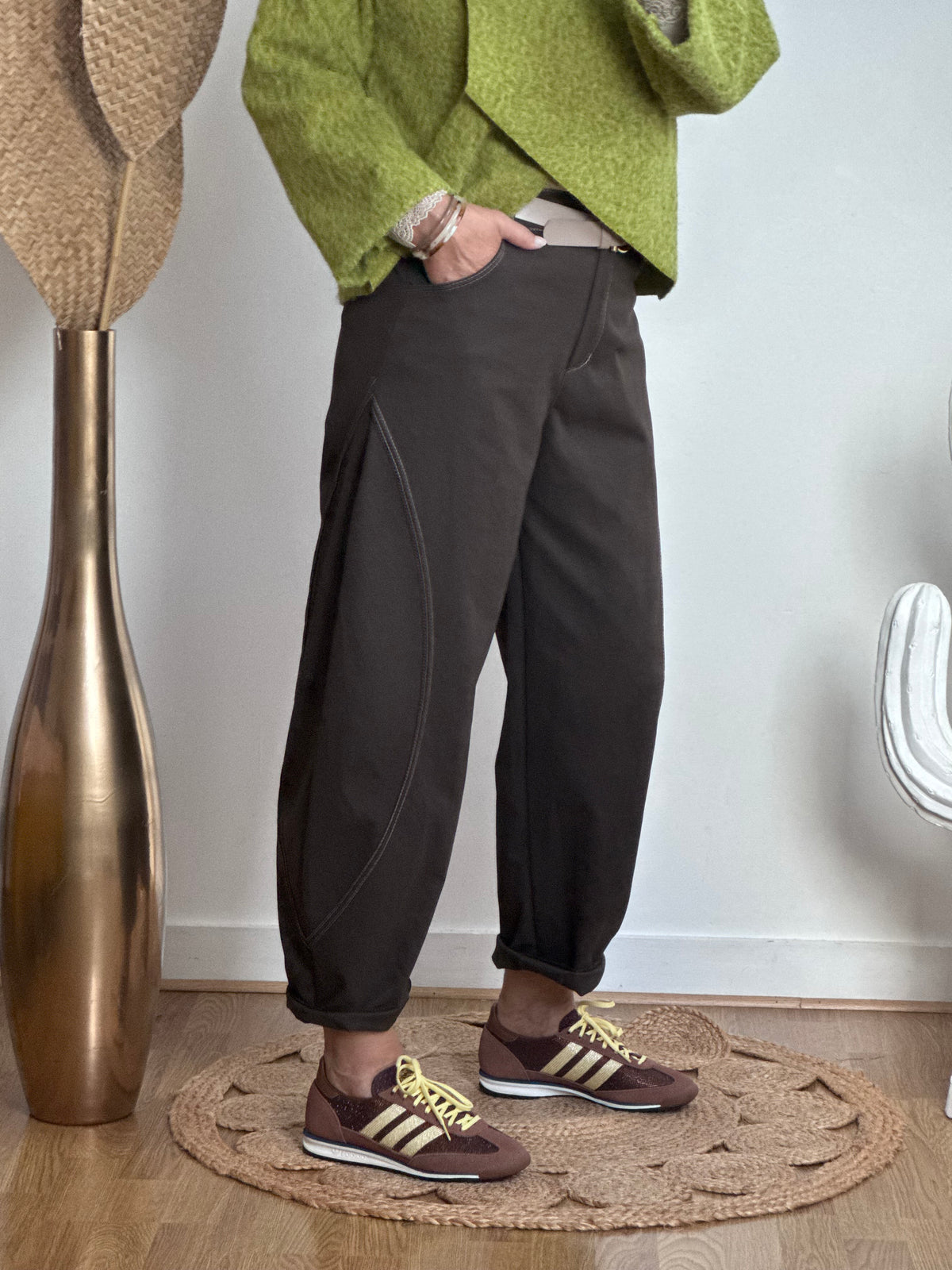 Pantalon balloon marron