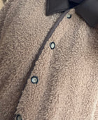 Veste moumoute camel bi matière