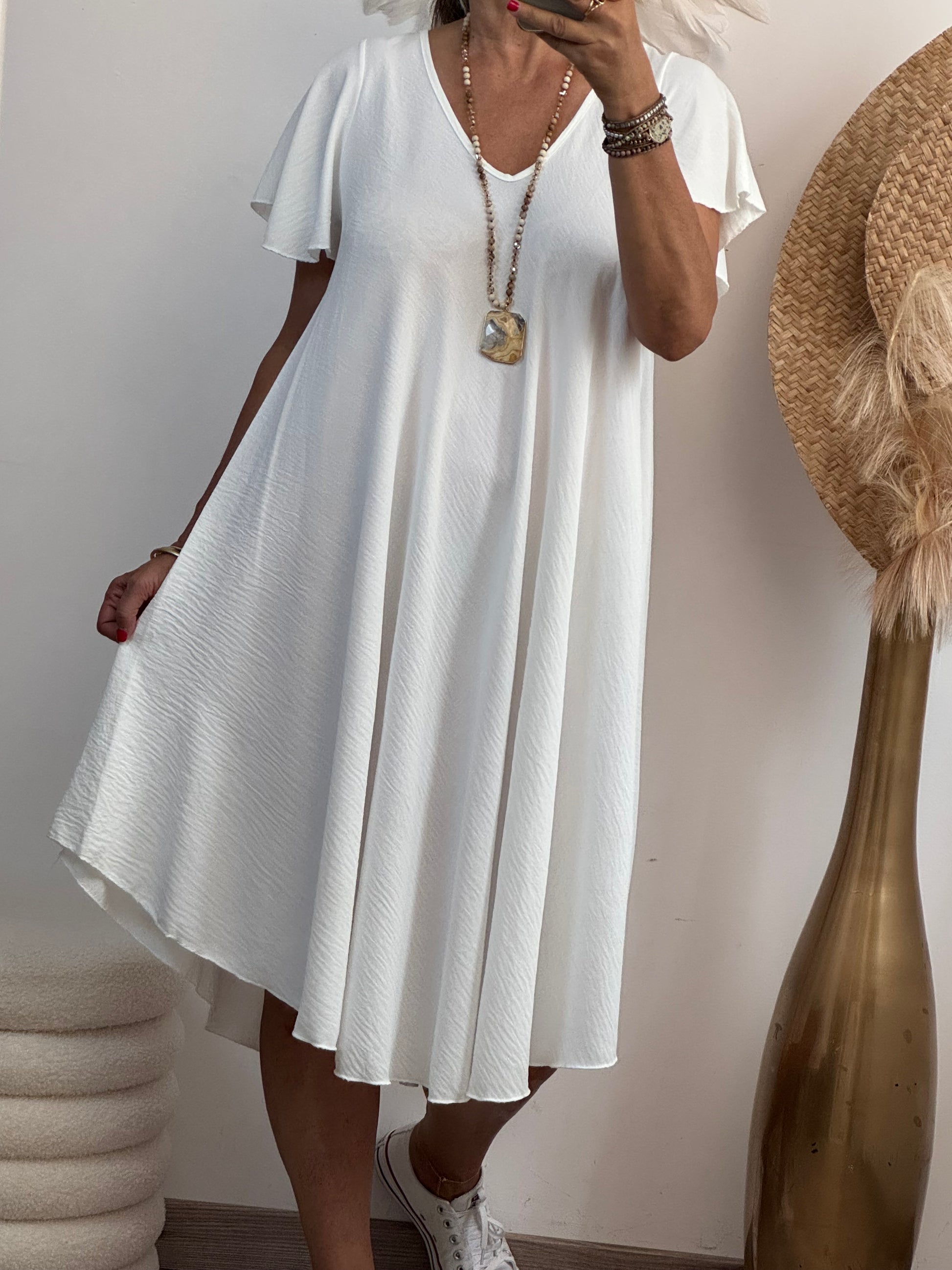Robe d’été évasée blanche TU 40/48