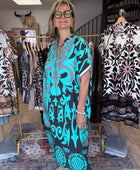 Robe arabesque noir turquoise TU 40/48