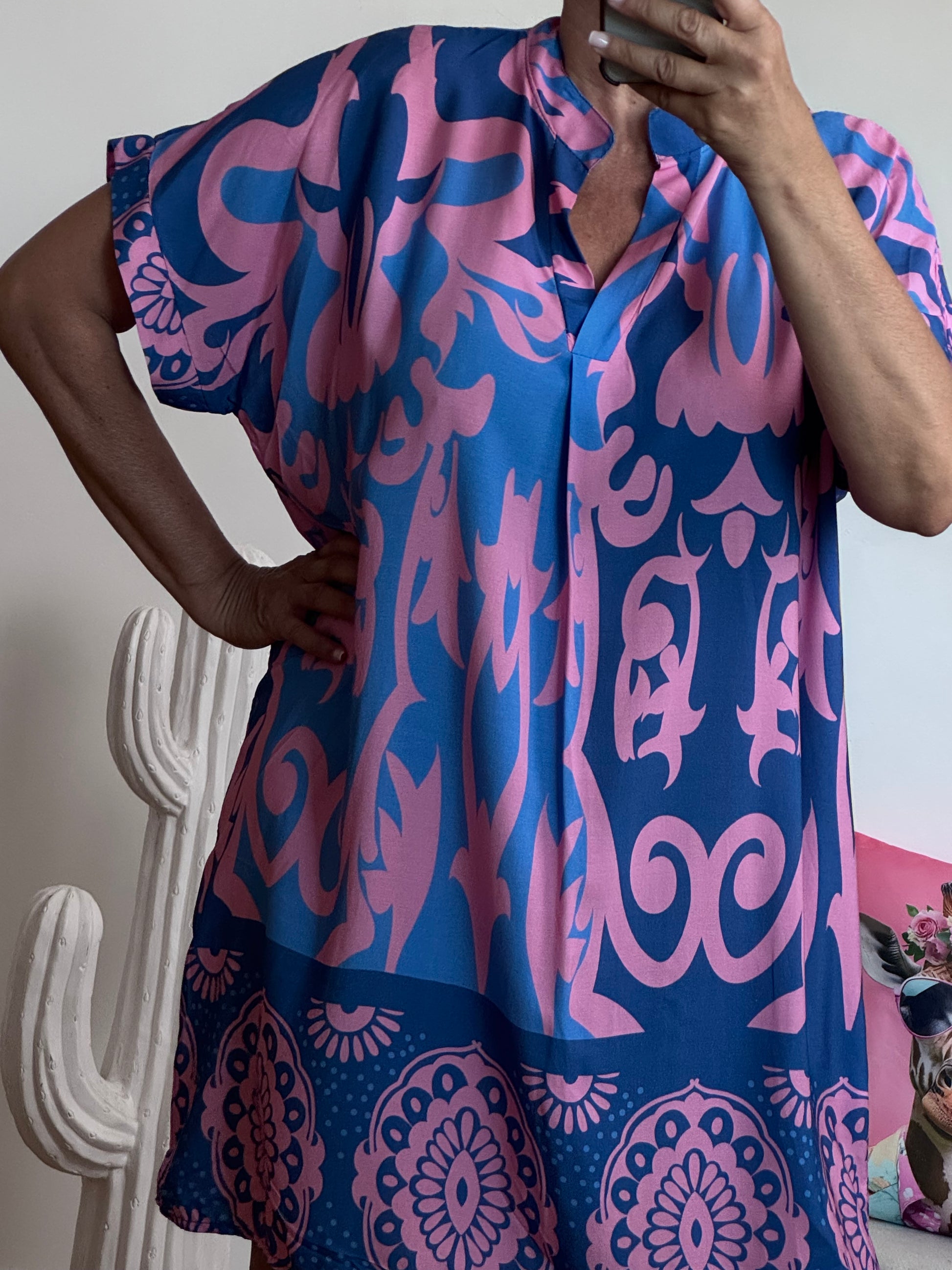 Robe Elisa bleue et rose