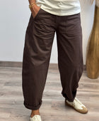 Pantalon barrel marron