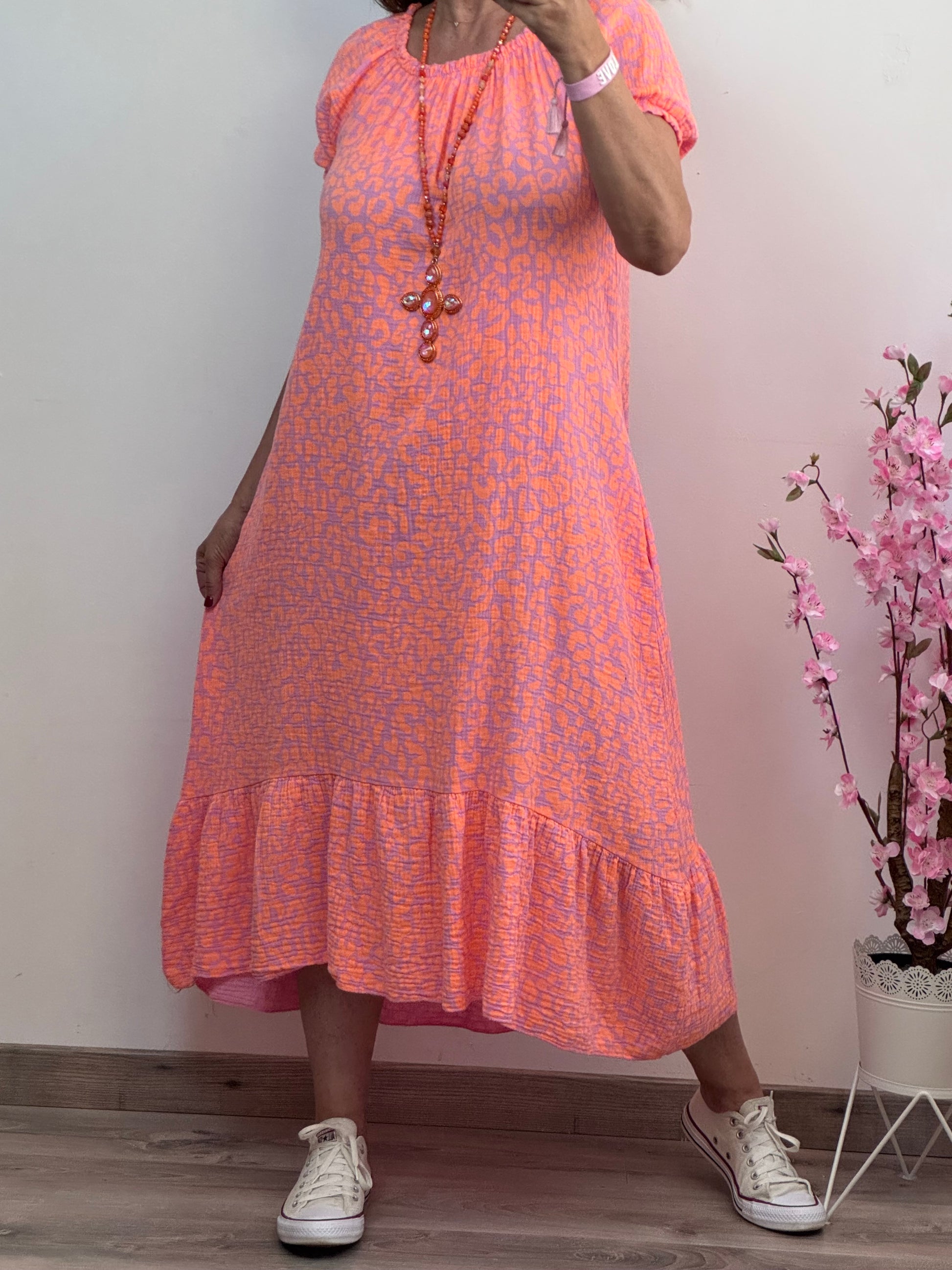 Robe gaz de coton Elsa orange