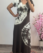 Robe teeshirt tie and dye marron