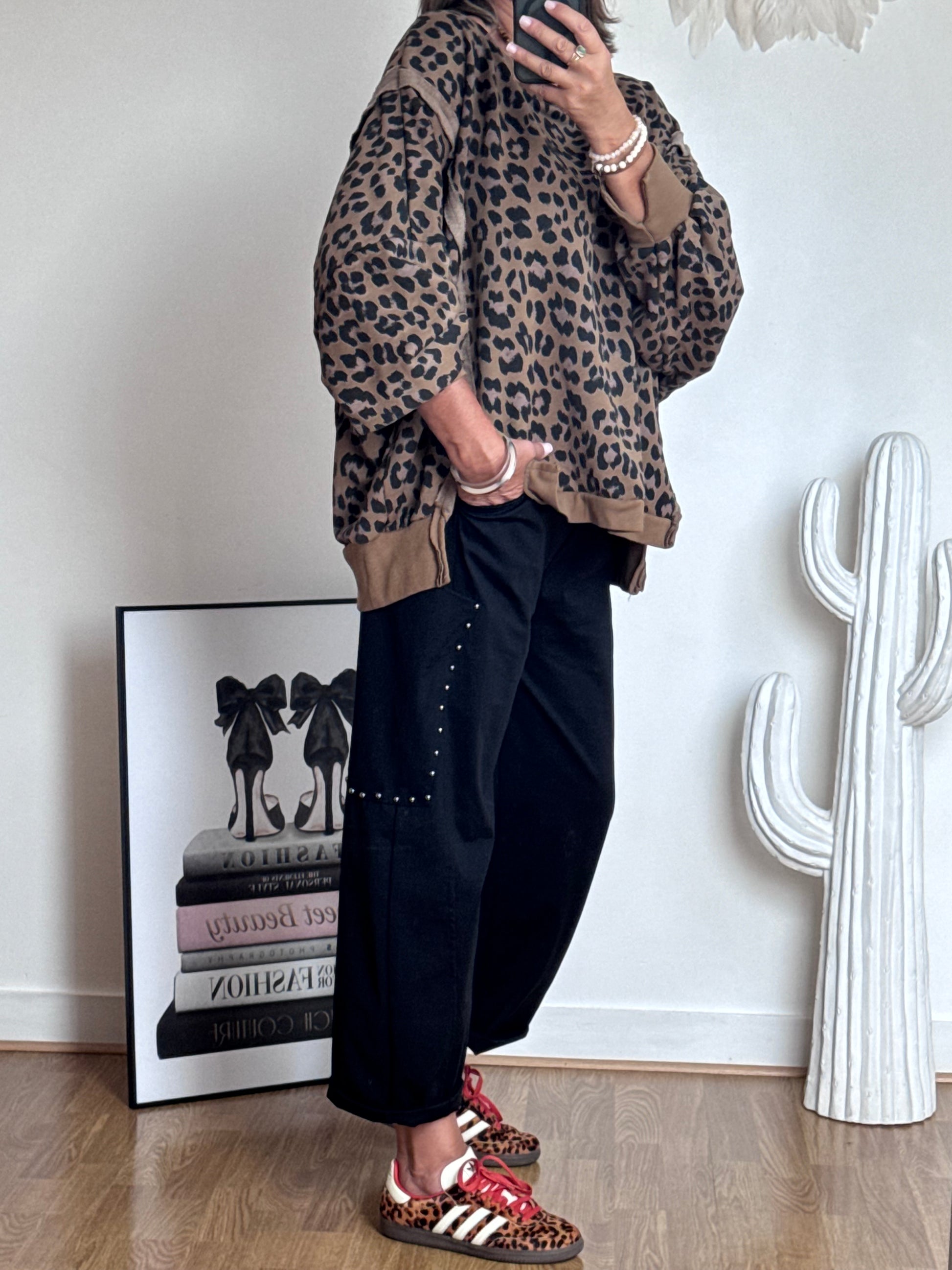 Sweat-shirt oversize Léo camel TU 38/50