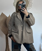 Veste moumoute taupe