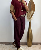 Pantalon César bordeaux