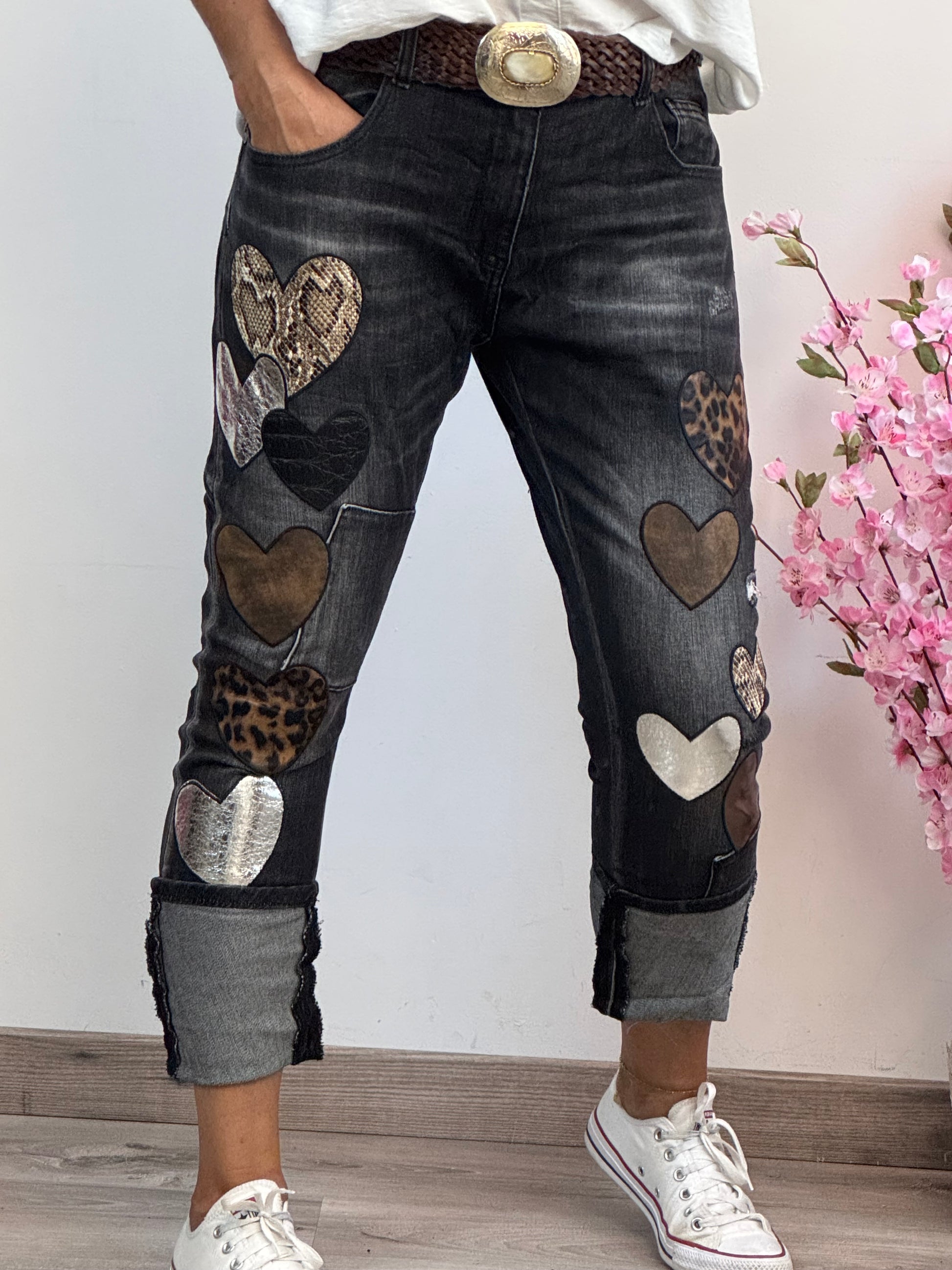 Jeans noir cœur 🤎 taillé