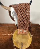 Ceinture bohème cuir véritable camel