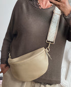 Sac banane cuir beige  + 2 sangles