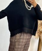 Pull noir broderie TU 38/44