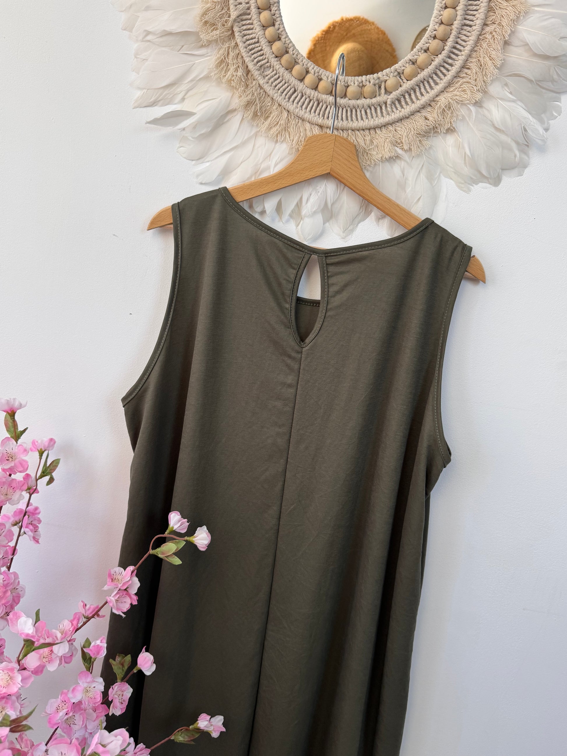 Robe Sarah kaki grande taille TU 46/52