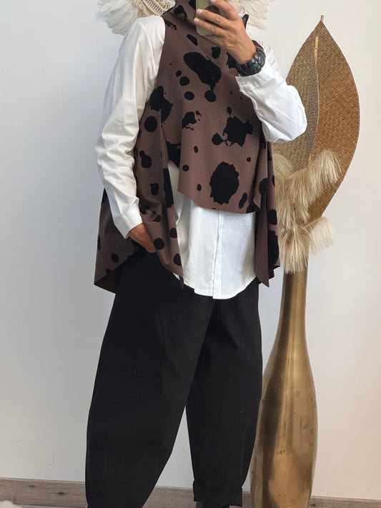 Blouse asymétrique cow marron
