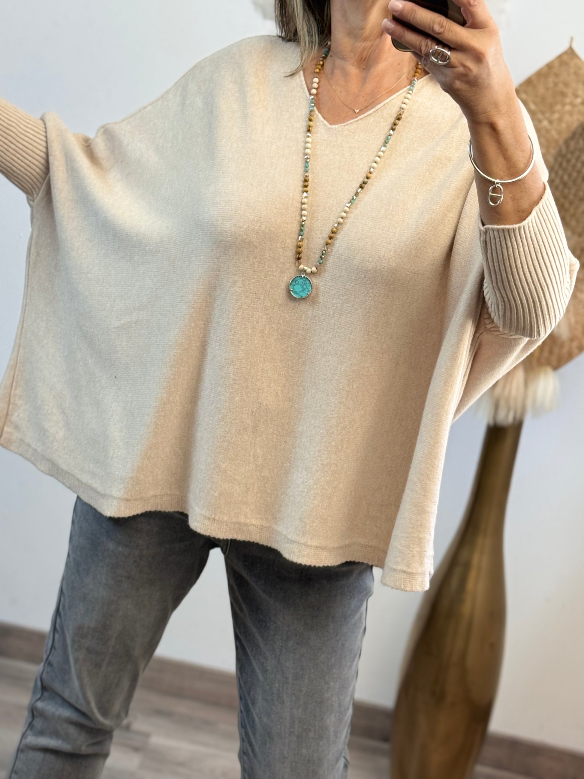 Pull Lucas oversize beige TU 44/54