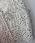 Top gilet crochet crème