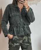 Veste velours milleraies kaki