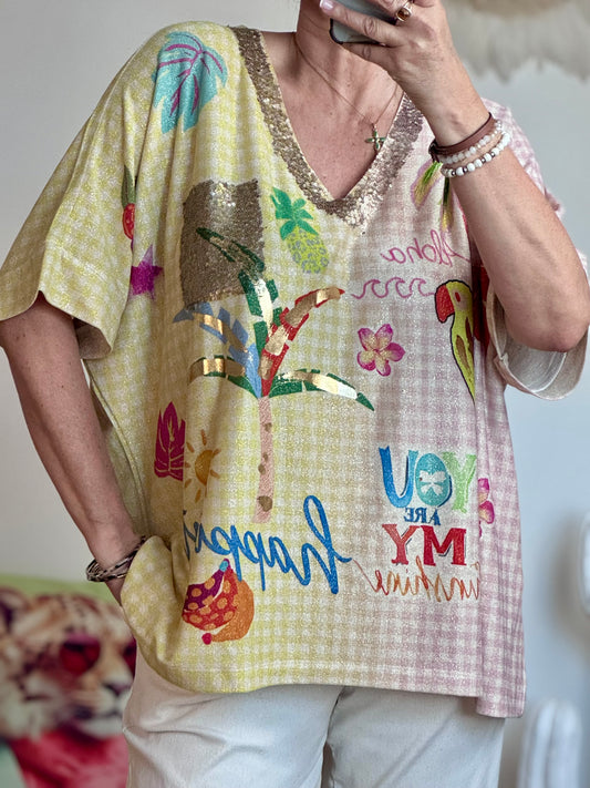 Haut oversize perroquet