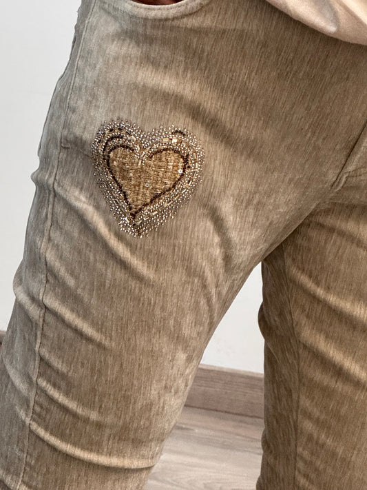 Pantalon velours beige