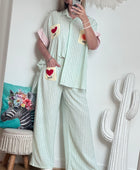 Chemise oversize rayée vert