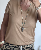 Teeshirt camel reflet doré TU 36/42