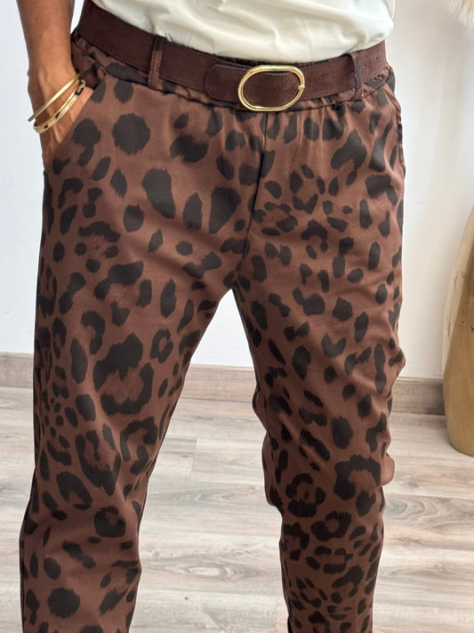 Pantalon Léo marron foncé