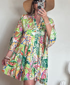 Robe floral vert
