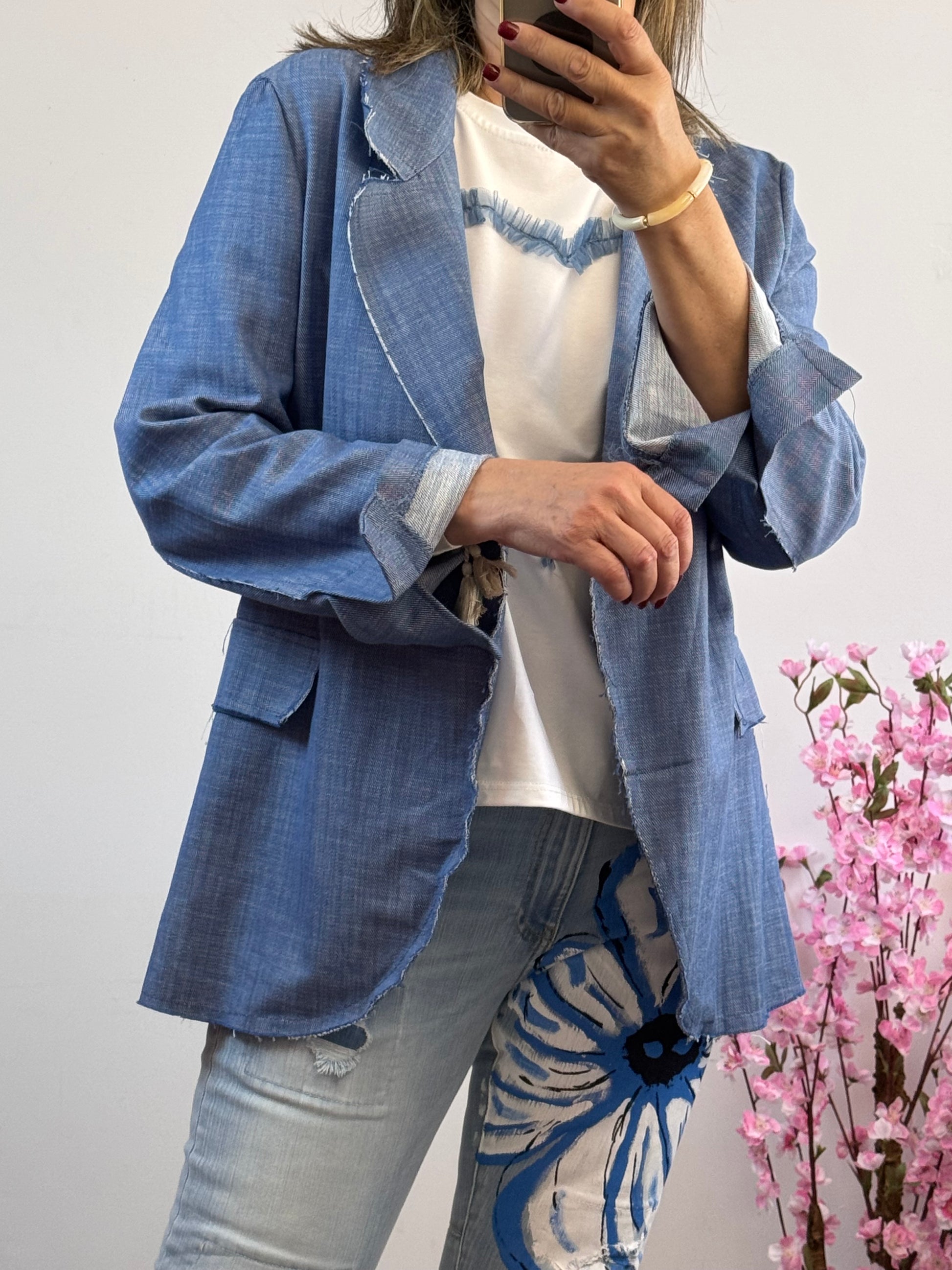 Veste blazer jean bleu clair TU 38/44