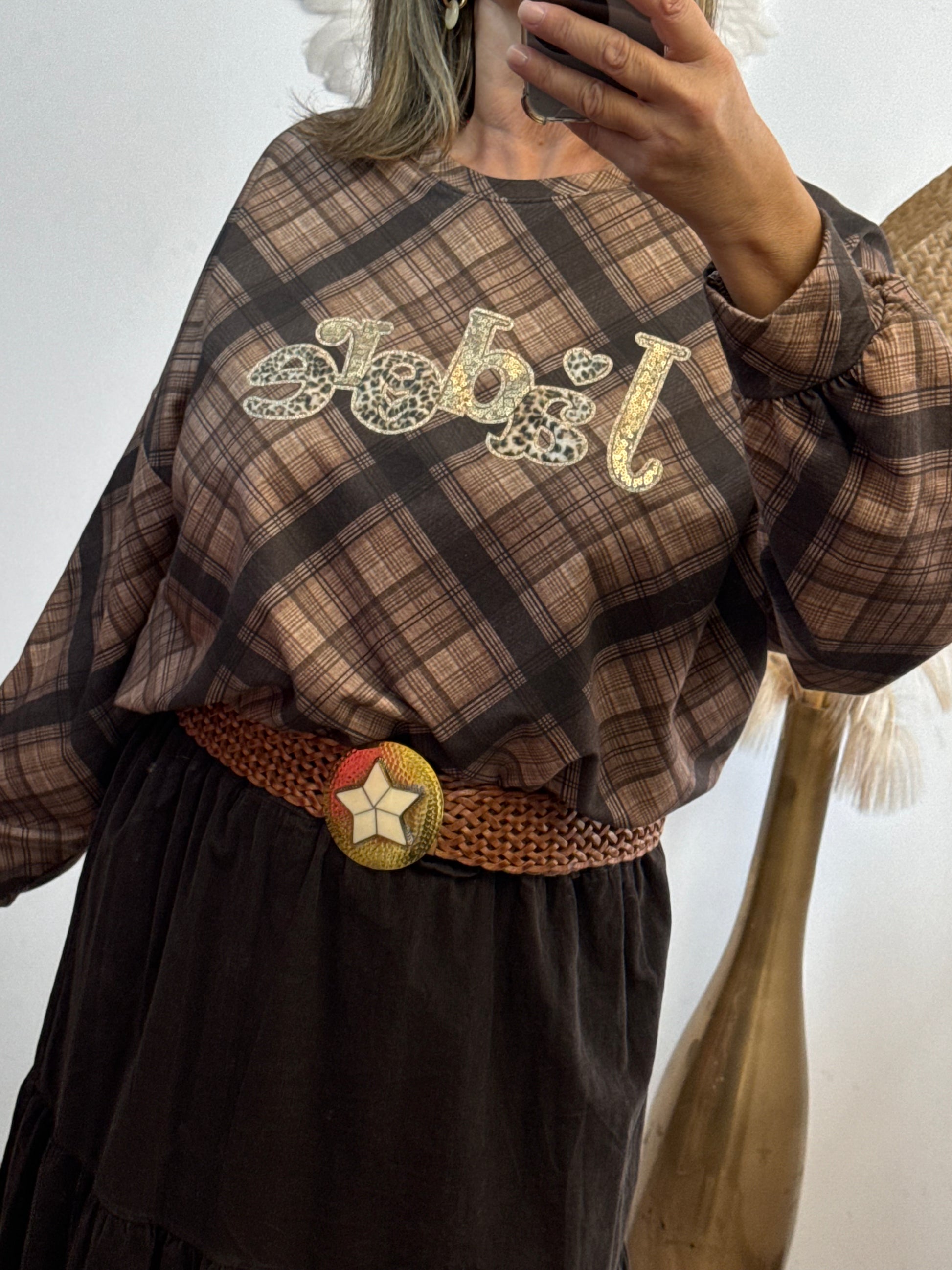 Pull à carreaux J’adore