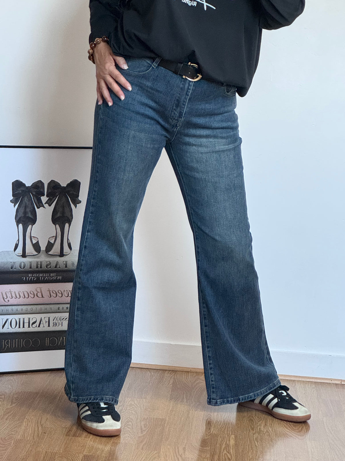 Jean flare denim bleu