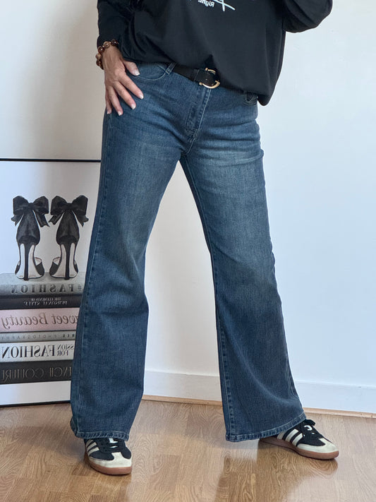 Jean flare denim bleu