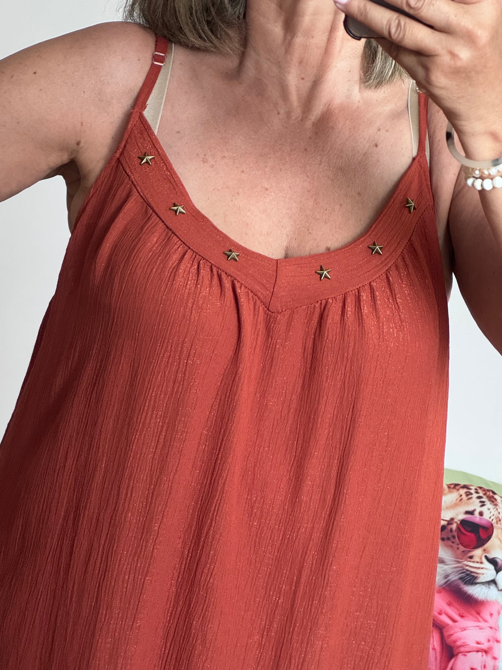 Robe d’été à bretelles terracotta