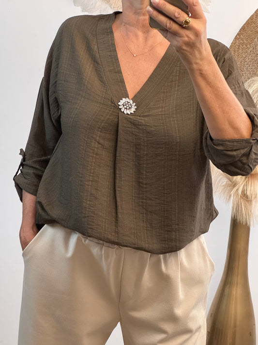 Blouse Léa marron