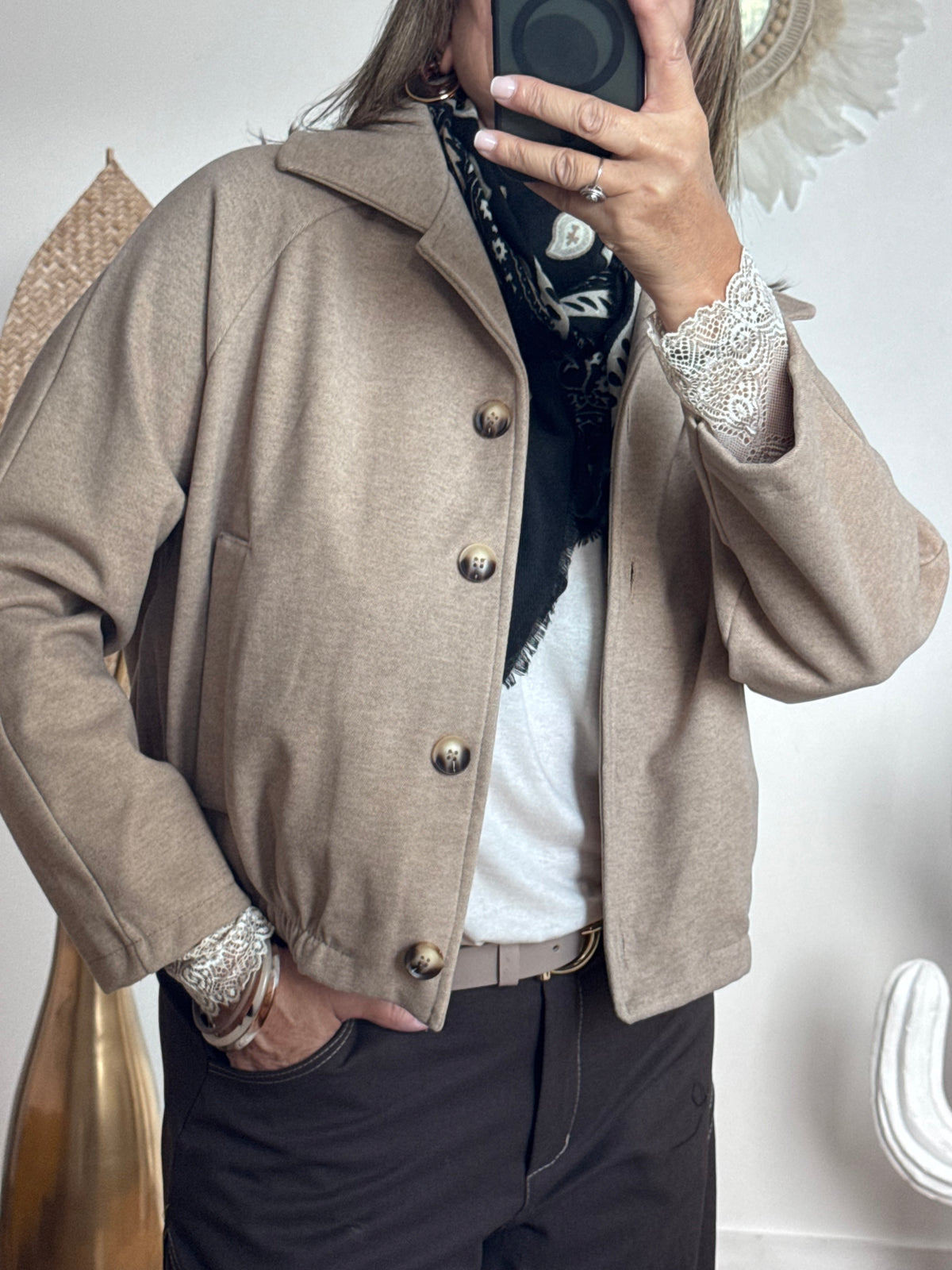 Veste courte beige